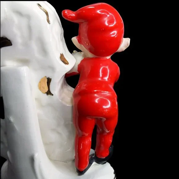 Vtg 1956 Lipper & Mann Red Pixie Elf Playing Violin Cello Musical Figurine Japan - Picture 11 of 13